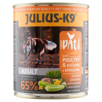 Julius-K9 szárnyas + cukkíni, spirulinával teljes értékű eledel felnőtt kutyák számára