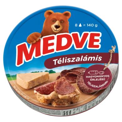 Medve téliszalámis kenhető, félzsíros ömlesztett sajt 8 x 17,5 g
