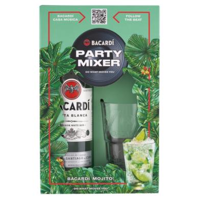 Bacardí Carta Blanca rum 37,5%  + pohár