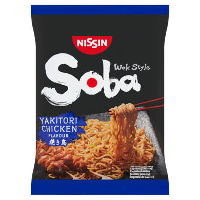 Nissin Soba Wok Style instant tészta búzalisztből yakitori csirke ízű szósszal