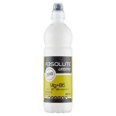 Absolute LifeStyle Mg+B6 energiamentes málna ízű szénsavmentes forrásvíz alapú üdítőital