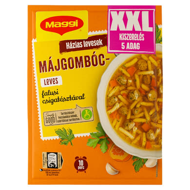 Maggi májgombócleves falusi csigatésztával