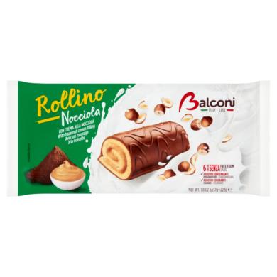 Balconi piskótatekercs 222g rollino nocciola - csokimártott mogyorós kr.37g