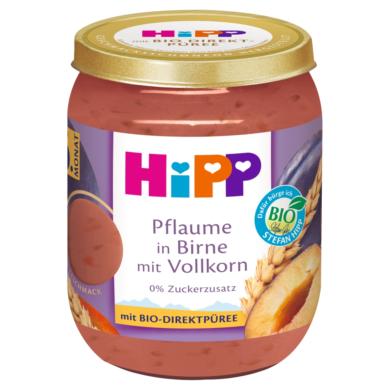 HiPP bio gyümölcskészítmény bébidesszert gabonával körte-szilva 6 hónapos kortól