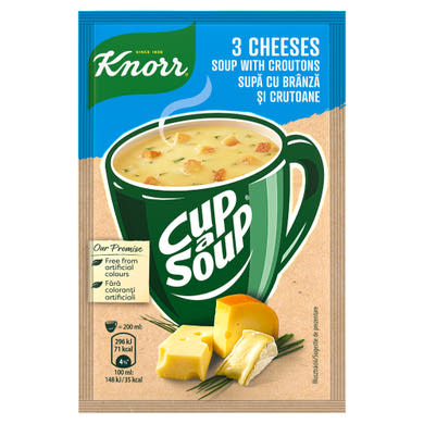Knorr Cup a Soup 3 sajtkrémleves zsemlekockával