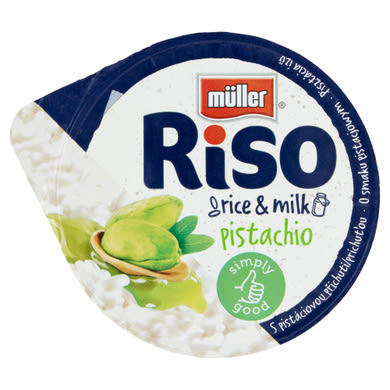Müller Riso tejberizs desszert pisztácia ízű készítménnyel
