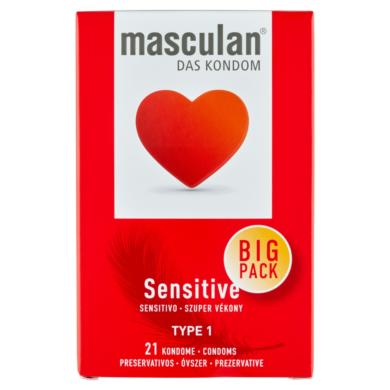 Masculan Sensitive szuper vékony síkosítóval ellátott rózsaszín gumióvszer