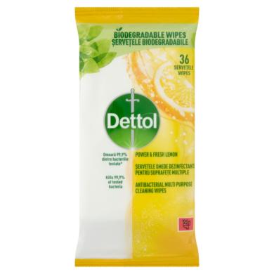 Dettol Power & Fresh Frissítő Citrom & Lime univerzális felülettisztító törlőkendő 36 db