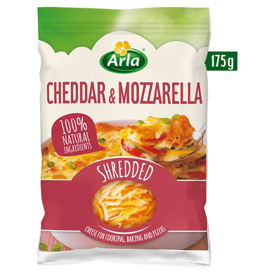 Arla Vörös Cheddar - Mozzarella kemény érlelt zsíros, félkemény reszelt sajtok keveréke