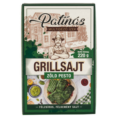 Patinás grillsajt zöld pesto