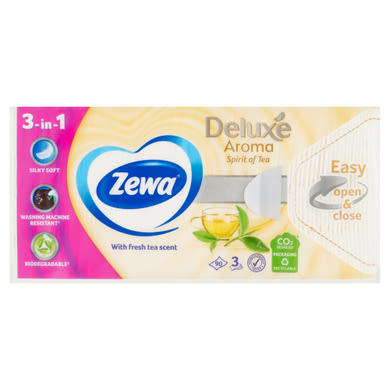 Zewa Deluxe Spirit Of Tea illatosított papír zsebkendő 3 rétegű 90 db