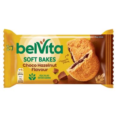 Belvita JóReggelt! Softy gabonás, omlós keksz, mogyorós ízű kakaós töltelékkel