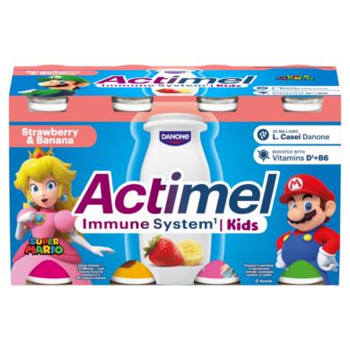 Danone Actimel Kids zsírszegény, élőflórás, eper-banánízű joghurtital 8x 100g