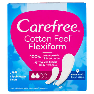 Carefree Cotton Feel Flexiform tisztasági betét friss illattal 56 db