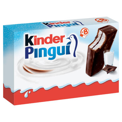 Kinder Pingui Cacao tejes és kakaós krémmel töltött sütemény étcsokoládé bevonattal 8 x  (240 g)