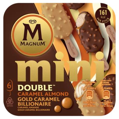 Magnum Mini Double Caramel Almond & Gold Caramel Billionare jégkrém 6 x 55 ml ()