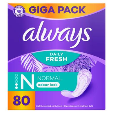 Always Dailies Normal Fresh Protect  Tisztasági Betét, 80 db