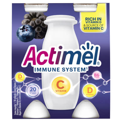 Danone Actimel zsírszegény, élőflórás szeder- és fekete áfonyaízű joghurtital 4 x