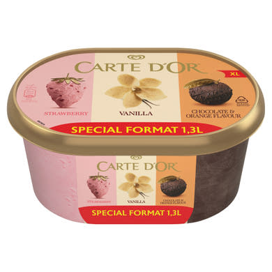 CARTE D'Or Jégkrém eper-vanília-csokoládé  / 660 g