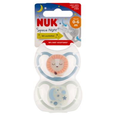 Nuk Space Night szilikon altatócumi, 0-6 hónapos korig, fiú