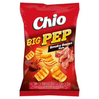 Chio Big Pep Smoky Bacon Style bacon ízű búza-burgonyasnack