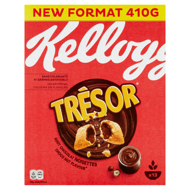 Kellogg's Trésor vegyes gabonákból készült párnák csokoládés mogyorós töltelékkel