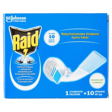 Raid szúnyogirtó készülék és szúnyogirtó utántöltő lap