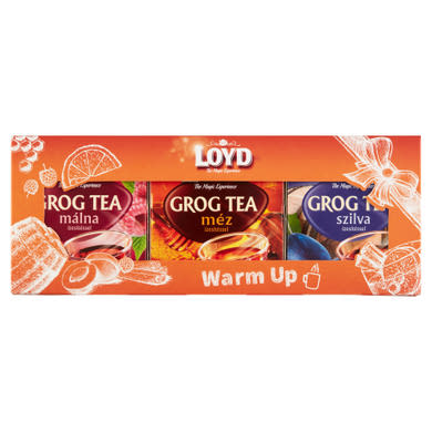 Loyd Grog málna-, méz- és szilva ízű teaválogatás 3 x  (90 g)