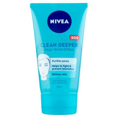NIVEA Clean Deeper radírozó arclemosó zsíros, problémás bőrre