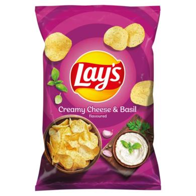 Lay's burgonyachips krémsajt jellegű ízesítéssel és bazsalikommal