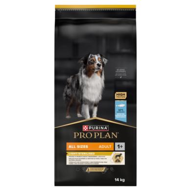 Pro Plan All Sizes Adult Light/Steril fehér halban gazdag száraz kutyaeledel felnőtt kuyáknak