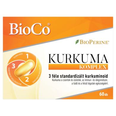 BioCo Kurkuma Komplex 3 féle kurkuminoiddal étrend-kiegészítő kapszula 60 x 0,465 g (27,9 g)