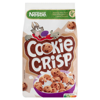Nestlé Cookie Crisp süti formájú, csokiízű, ropogós gabonapehely