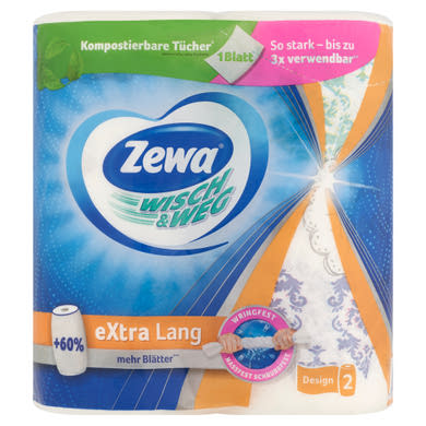 Zewa Wisch & Weg eXtra Lang Design háztartási papírtörlő 2 rétegű 2 tekercs