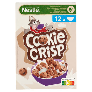 Nestlé Cookie Crisp süti formájú, csokiízű, ropogós gabonapehely
