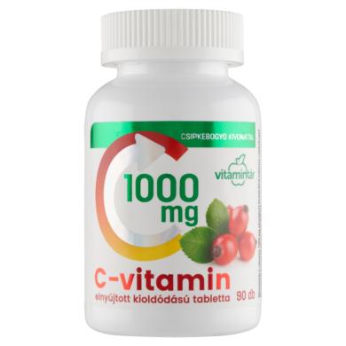 Vitamintár C-vitamin 1000 mg elnyújtott kioldódású tabletta csipkebogyó kivonattal 90 db 140 g