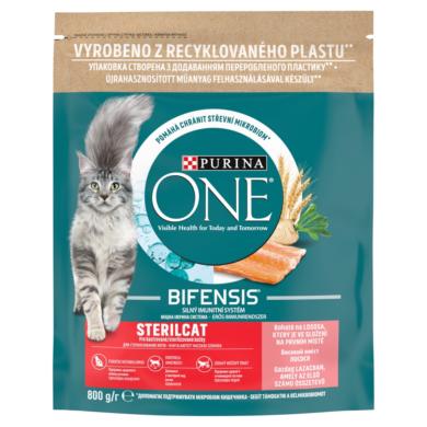 Purina One Sterilcat lazacban és búzában gazdag teljes értékű állateledel felnőtt macskáknak