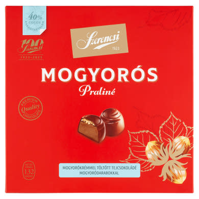 Szerencsi Mogyorós Praliné mogyorókrémmel töltött tejcsokoládé mogyoródarabokkal
