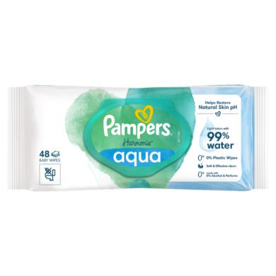 Pampers Harmonie Aqua Nedves Törlőkendő, 1 Csomag = 48 db Törlőkendő