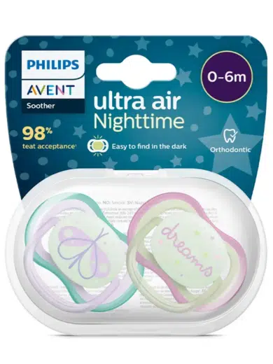 Philips Avent ultra air éjszakai cumi 0 - 6 hó lányos 2 db