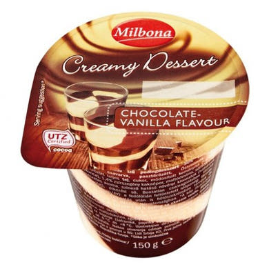Milbona csavart puding csokival és vaníliával