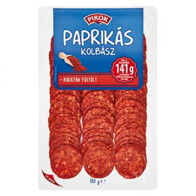 Pikok Paprikás szárazkolbász, sertésből, szeletelt, füstölt