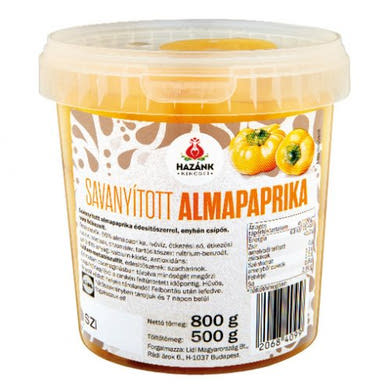 Hazánk kincsei savanyított almapaprika, 800g / 500 g