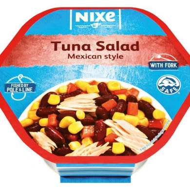 NIXE Tonhalsaláta mexikói, vörös kidney babbal, csemegekukoricával és piros kaliforniai paprikával, pikáns, 220 g