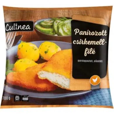 Culinea Panírozott csirkemell szelet, készre sütött, gyorsfagyasztott