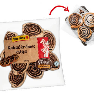 Tastino Kakaós csiga, gyorsfagyasztott 10x135 g, 1,35 kg