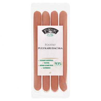 PIKOK Pure Pulyka virsli, füstölt, 93% pulykahús