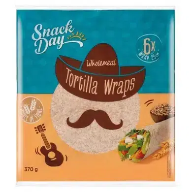 Snack Day Tortilla wraps, teljes kiörlésű