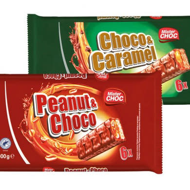 Mister Choc Peanut&Choco szelet 6x50 g, 300 g
