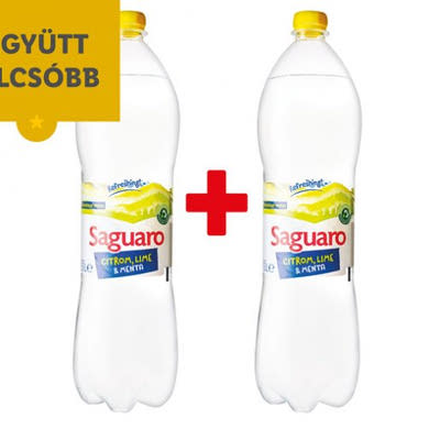 Saquaro citrom-lime menta szénsavas ízesített víz, 1,5 L